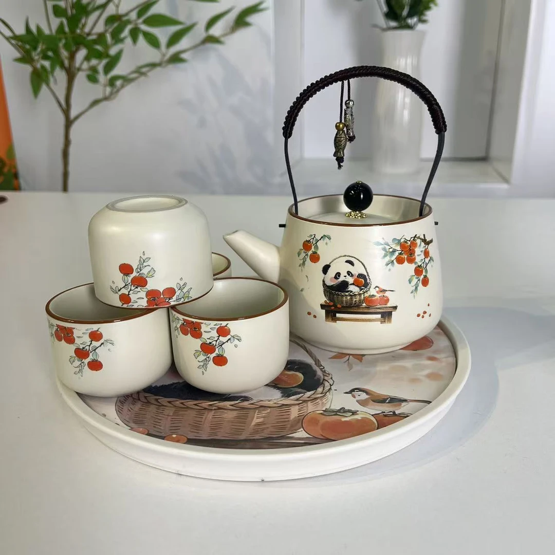 事事如意熊猫壶+四杯+茶盘@zhz829