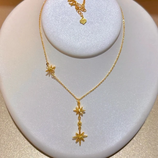 2A足金臻选雪花套链4.21g