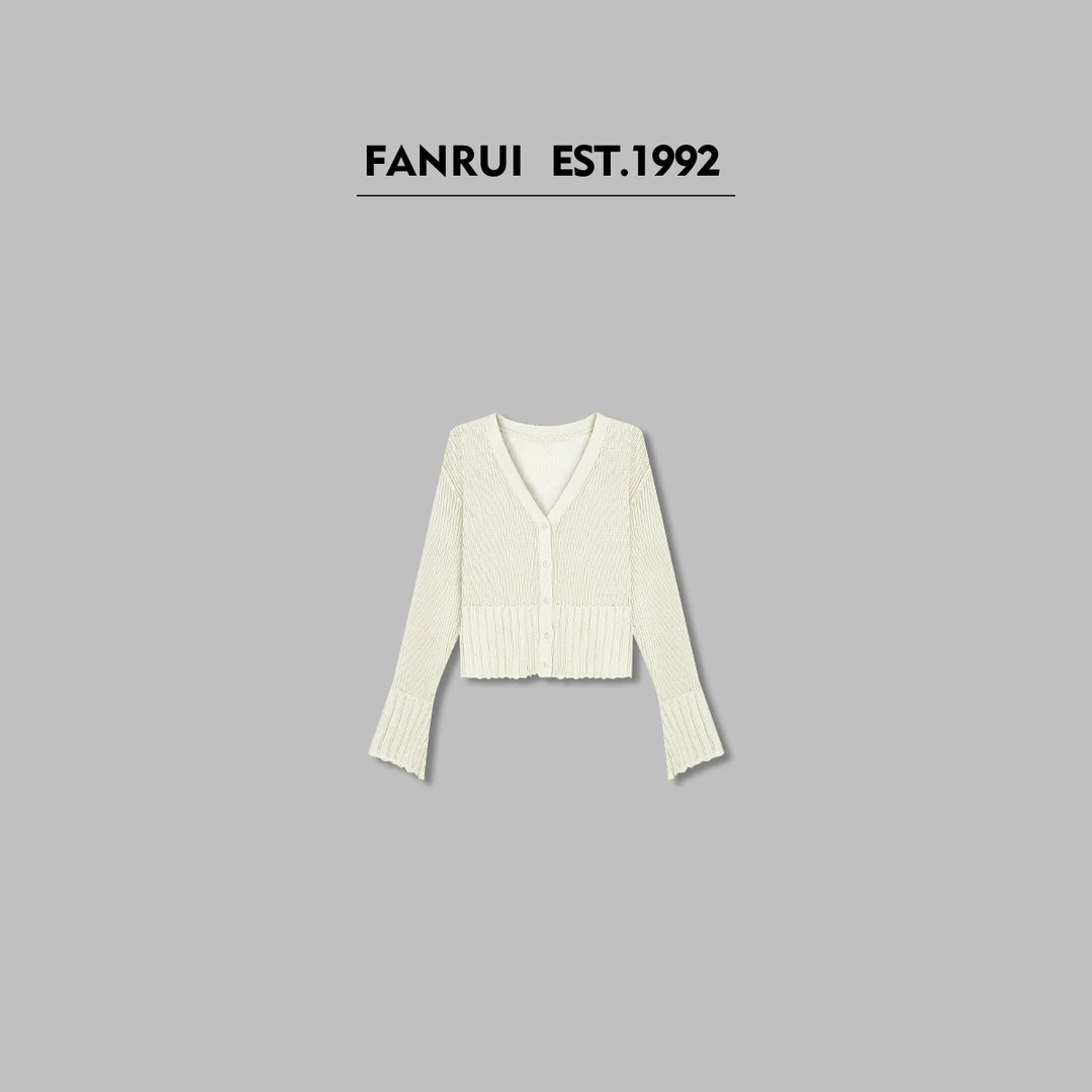 FANRUI/泛芮「蜜桃香氛」竹节麻百搭设计感防晒针织开衫LP15829