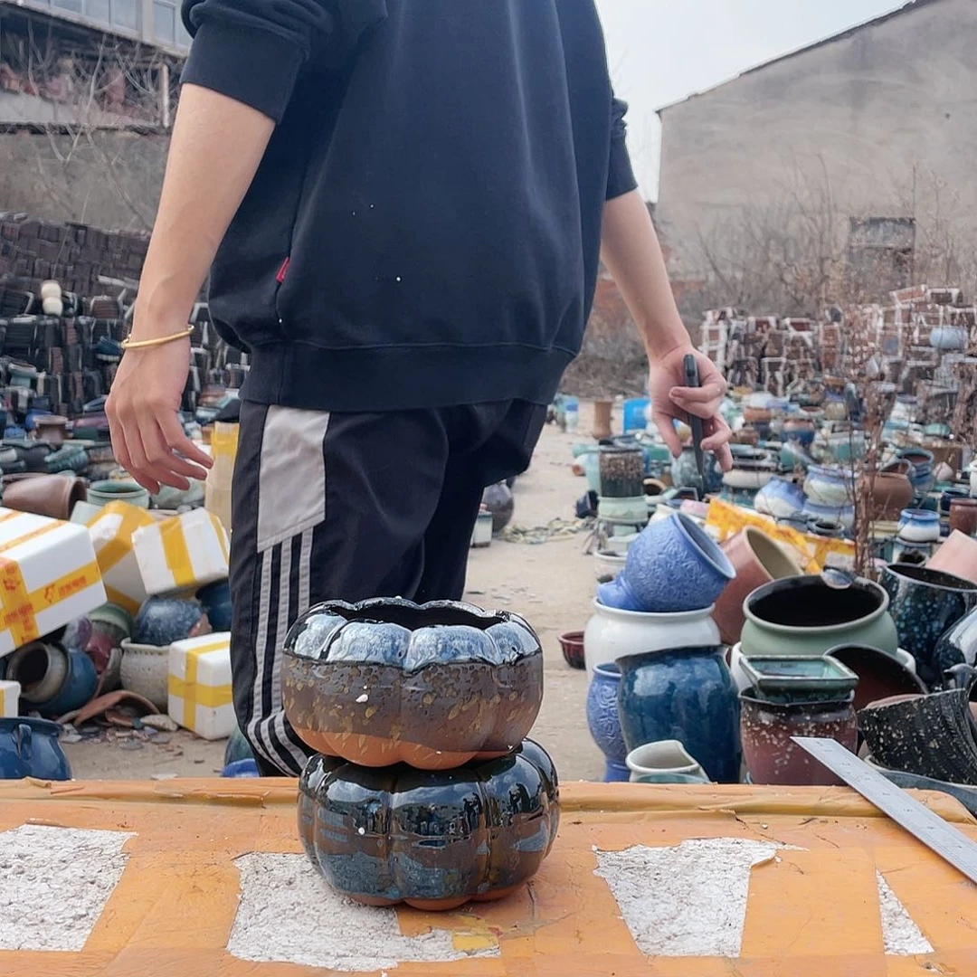 无铅玻璃宜兴紫砂花盆