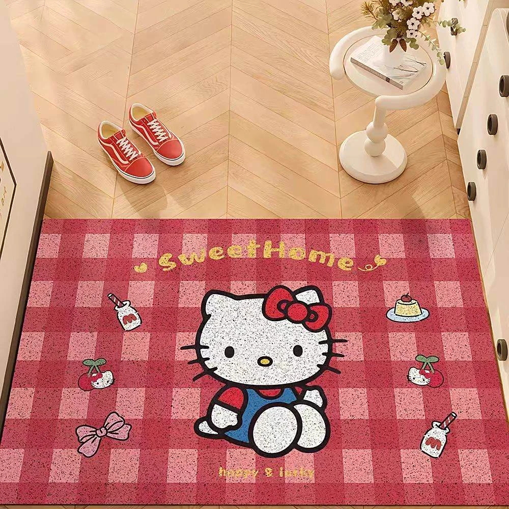 hellokitty可爱地垫入户地毯玄关进门垫家用水晶绒卧室卫生间脚垫