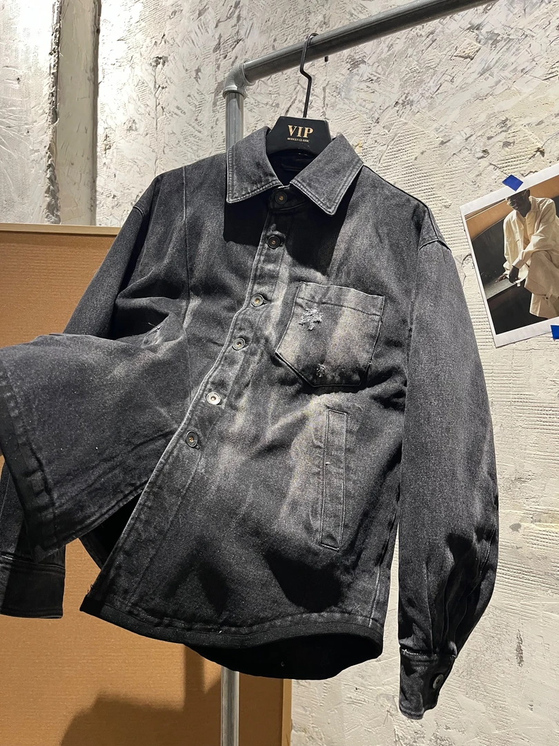 VIP studio 【25冬/水洗牛仔羽绒服】复古水洗牛子翻领外套羽绒服