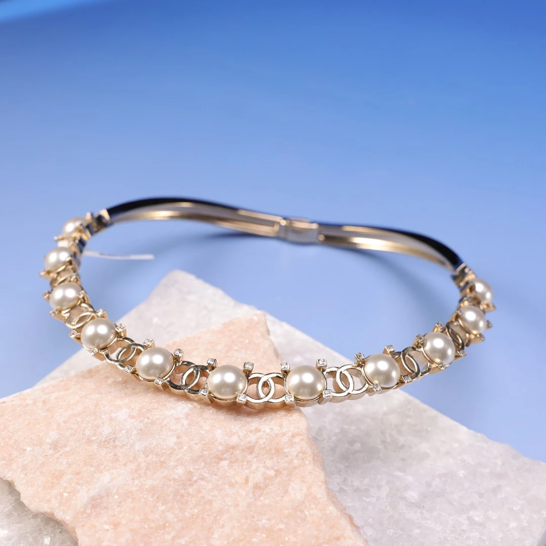 95新 Chanel/香奈儿 柚礼中古/香奈儿珍珠双C项圈NM601014