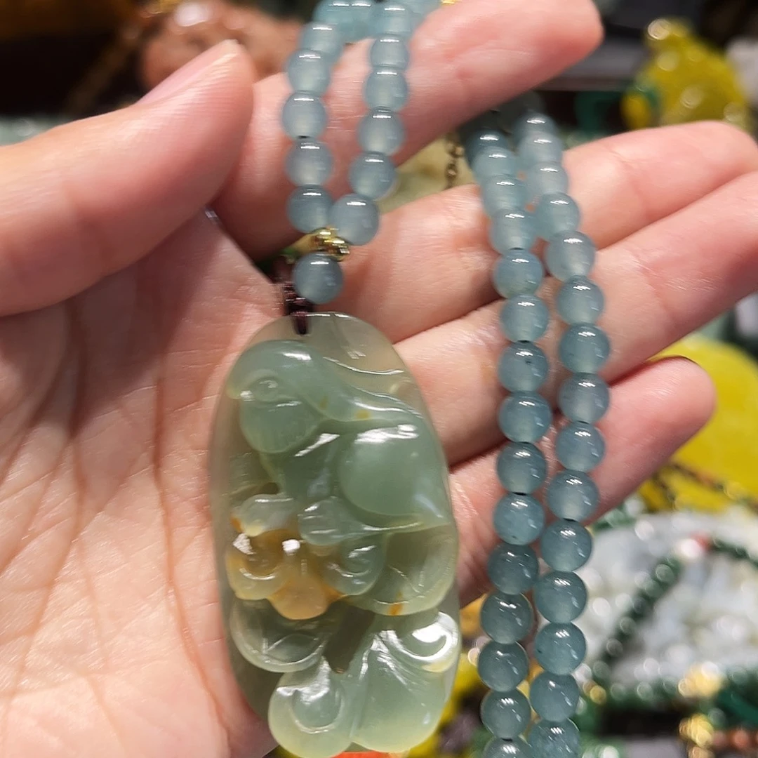 未镶嵌岫玉毛衣链