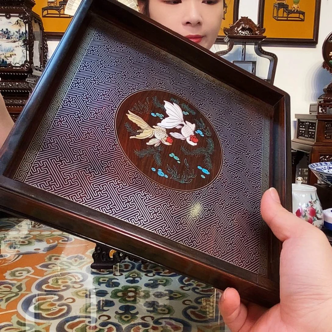 成套家具红酸枝木类大红酸枝托盘