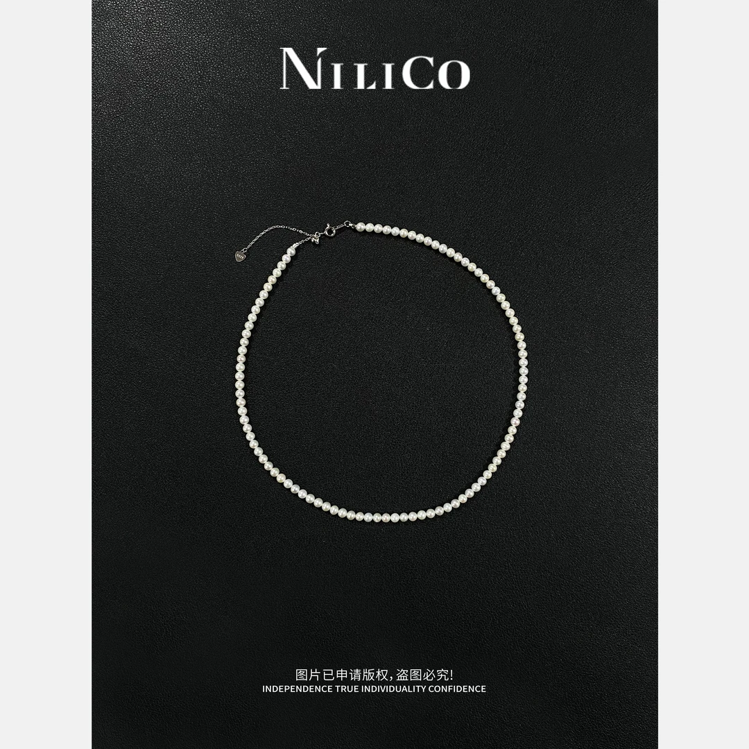 不锈钢仿珍珠项链 【海之心】高品质天然淡水白珍珠项链