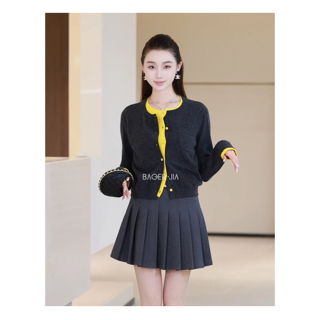 88-【普+撞色】宝儿家含幂BV91125308早秋款时髦层次感立体显瘦外套