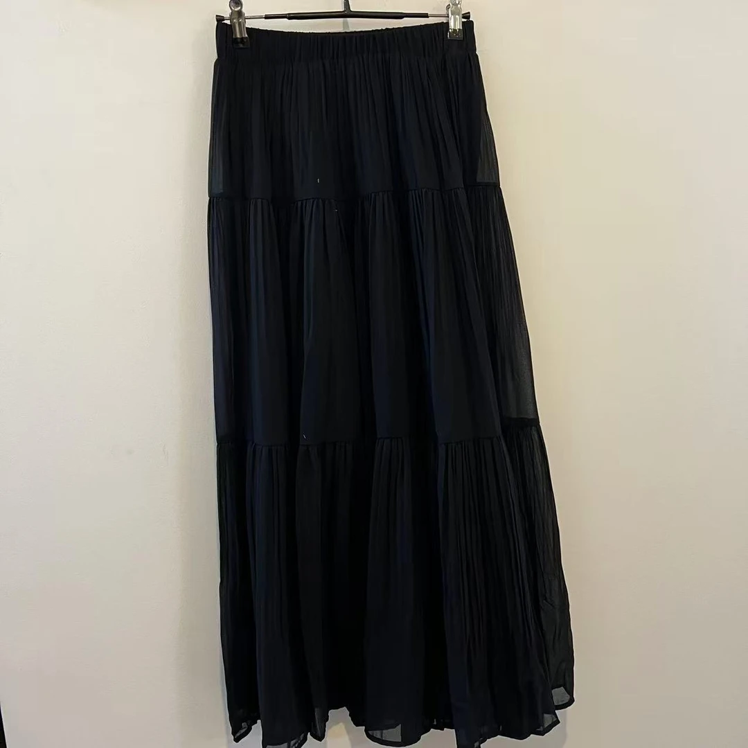 【花花花】素黑纱半裙