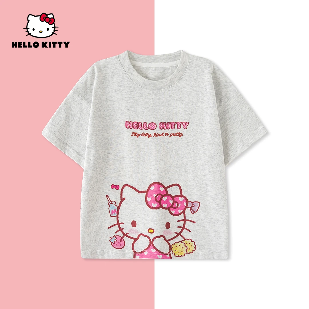 HelloKitty夏季新款女童装休闲卡通上衣女宝T恤AC5221ZC315 KT
