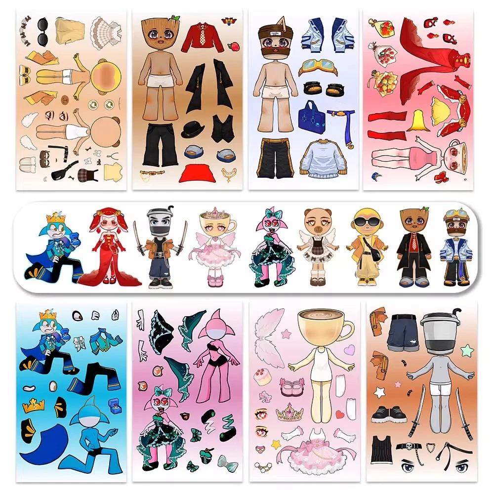 新款换装贴纸卡通高颜值外国山海经结婚版儿童益智趣味早教玩具