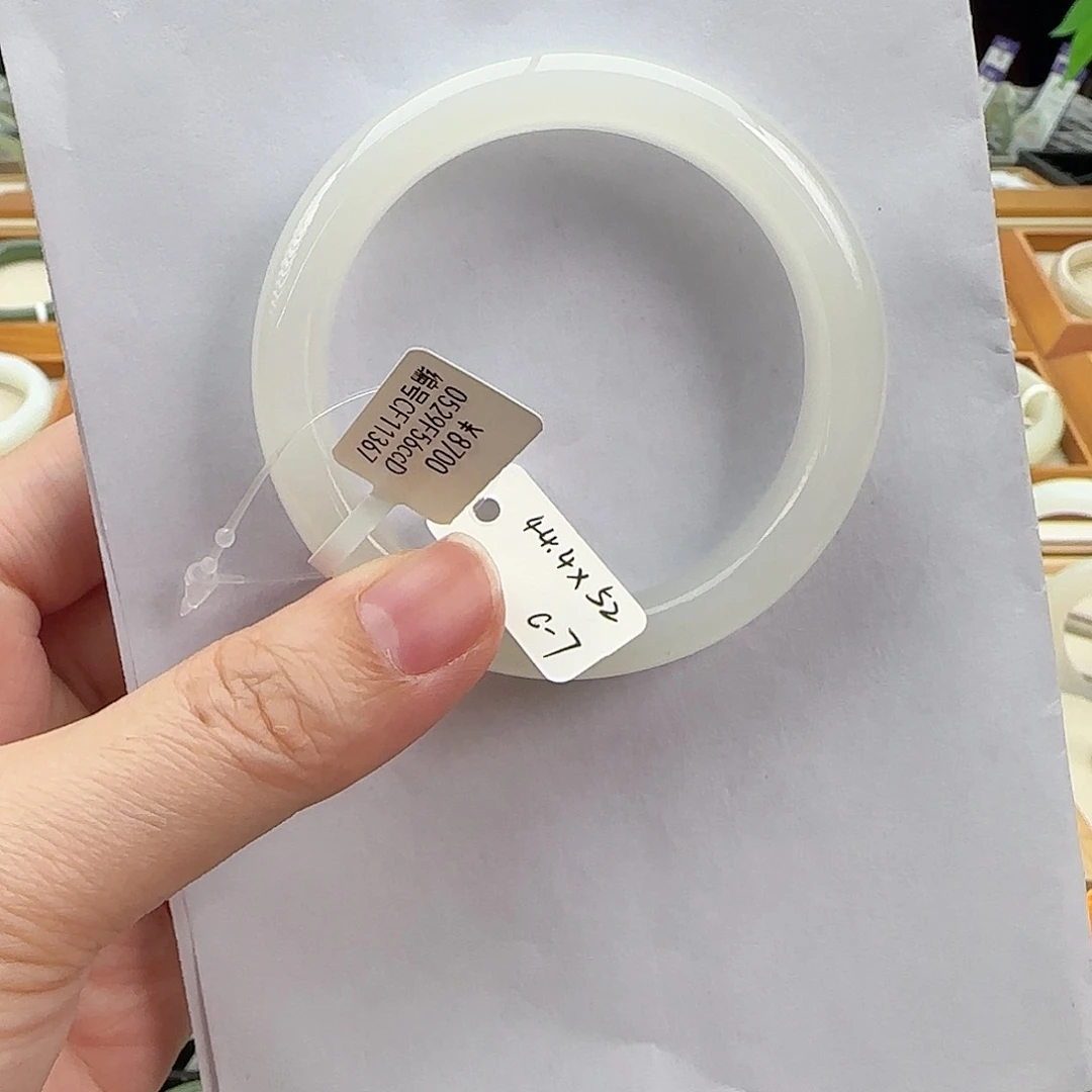 和田玉手镯未镶嵌52 高冰白 起刚