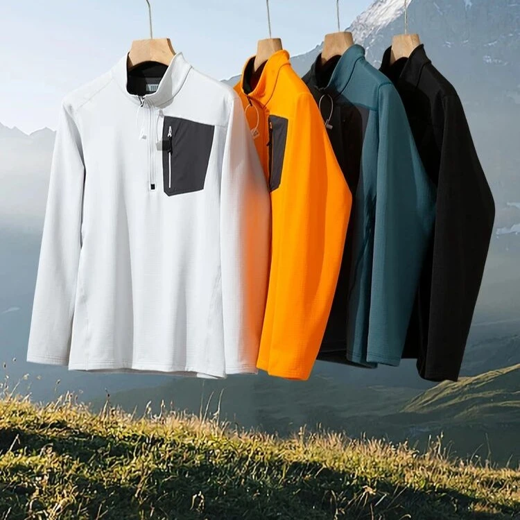 户外飞禽！男士秋冬户外方格绒休闲运动速干保暖针织抓绒卫衣2190