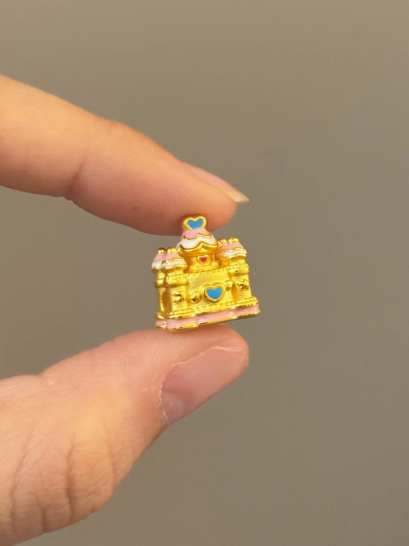 贝贝黄金 足金999 蓝心城堡 珐琅彩 转运珠 102