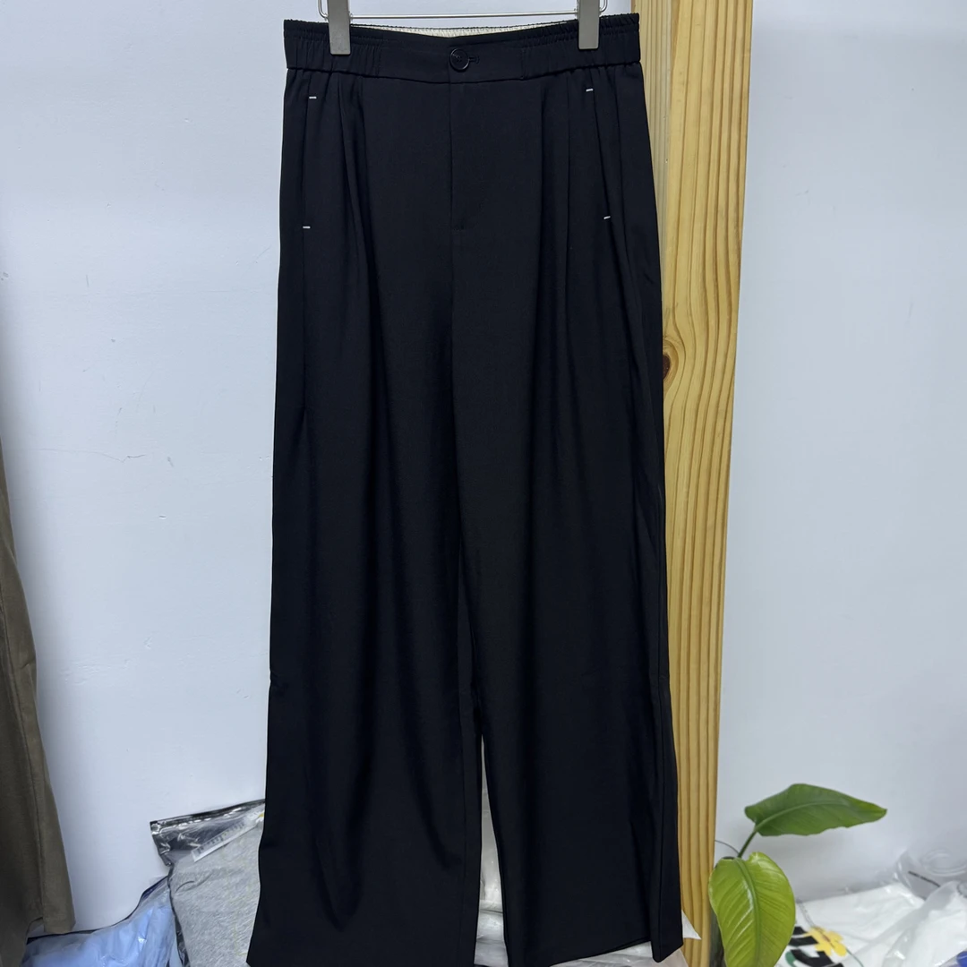 设计感宽松百搭高腰阔腿女西裤春季