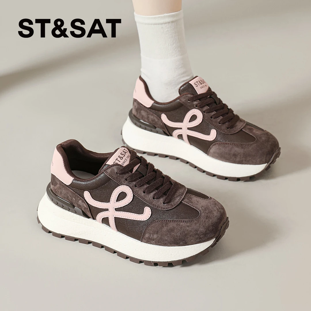 星期六复古德训鞋女款2025秋季新款厚底休闲阿甘鞋显脚小运动鞋爆