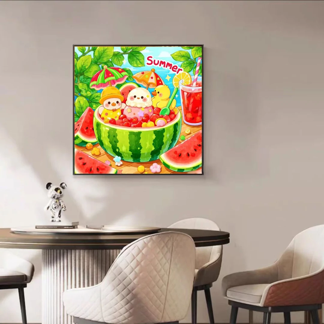 新款方钻树脂钻冰甜夏日珠光水晶矿金炫彩夜光AB全部特殊钻石贴画