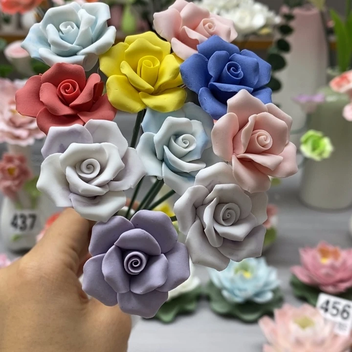 陶瓷陶瓷材料10朵素烧