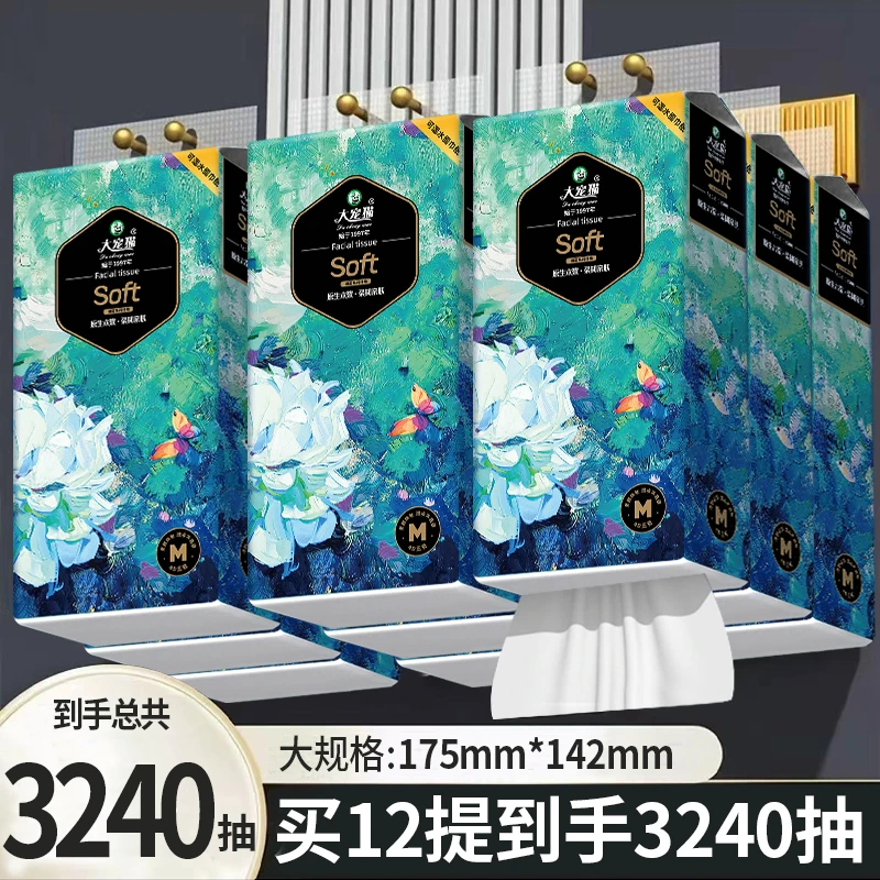 到手12大提油画底部抽纸巾干湿两用悬挂式抽纸餐巾纸卫生纸厕纸