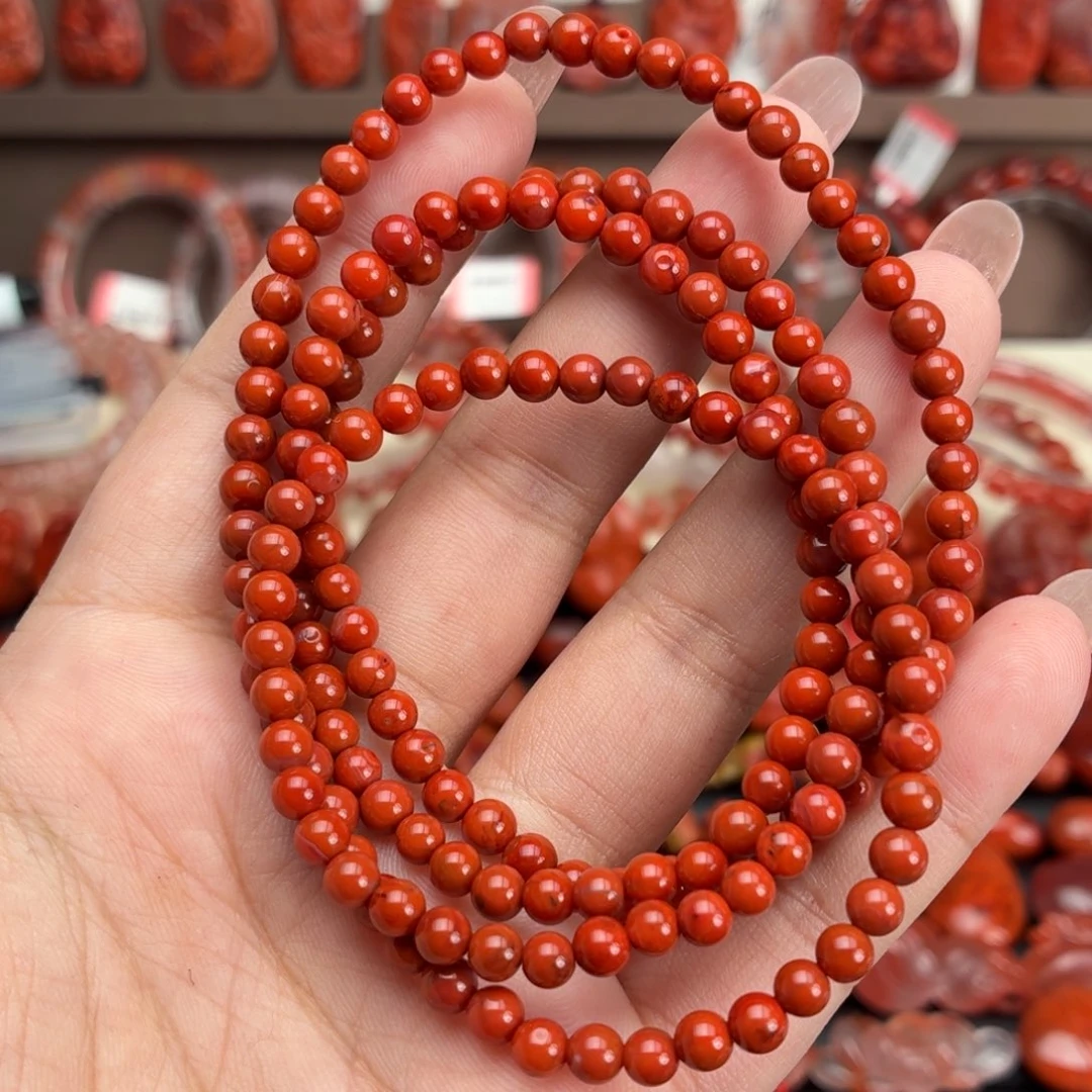 南红玛瑙未镶嵌颈饰4咪➕多圈手串