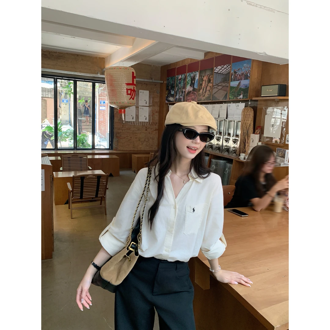 切糕自制【气质在线】小个子夏季女知性风松弛感百搭长袖苎麻衬衫