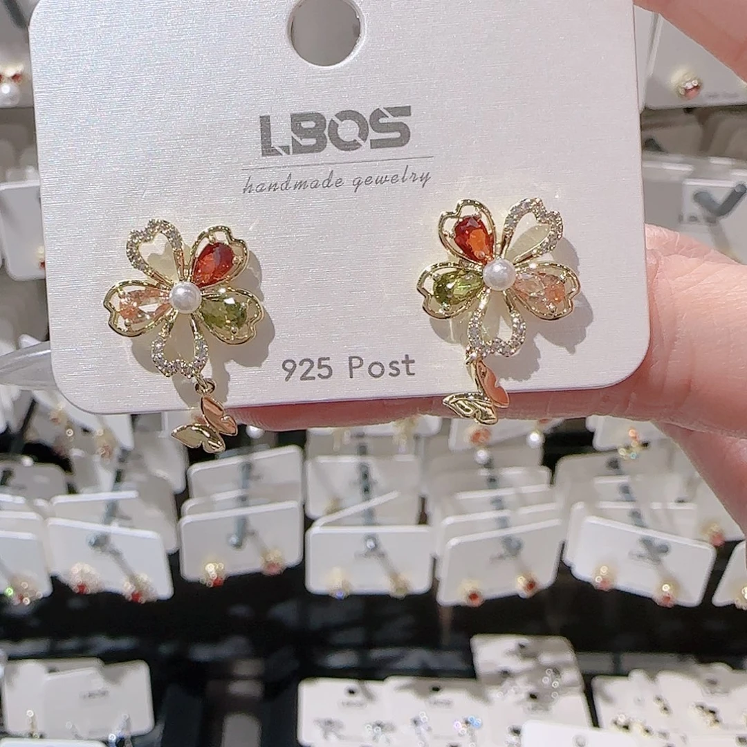 锆石铜合金925银耳环