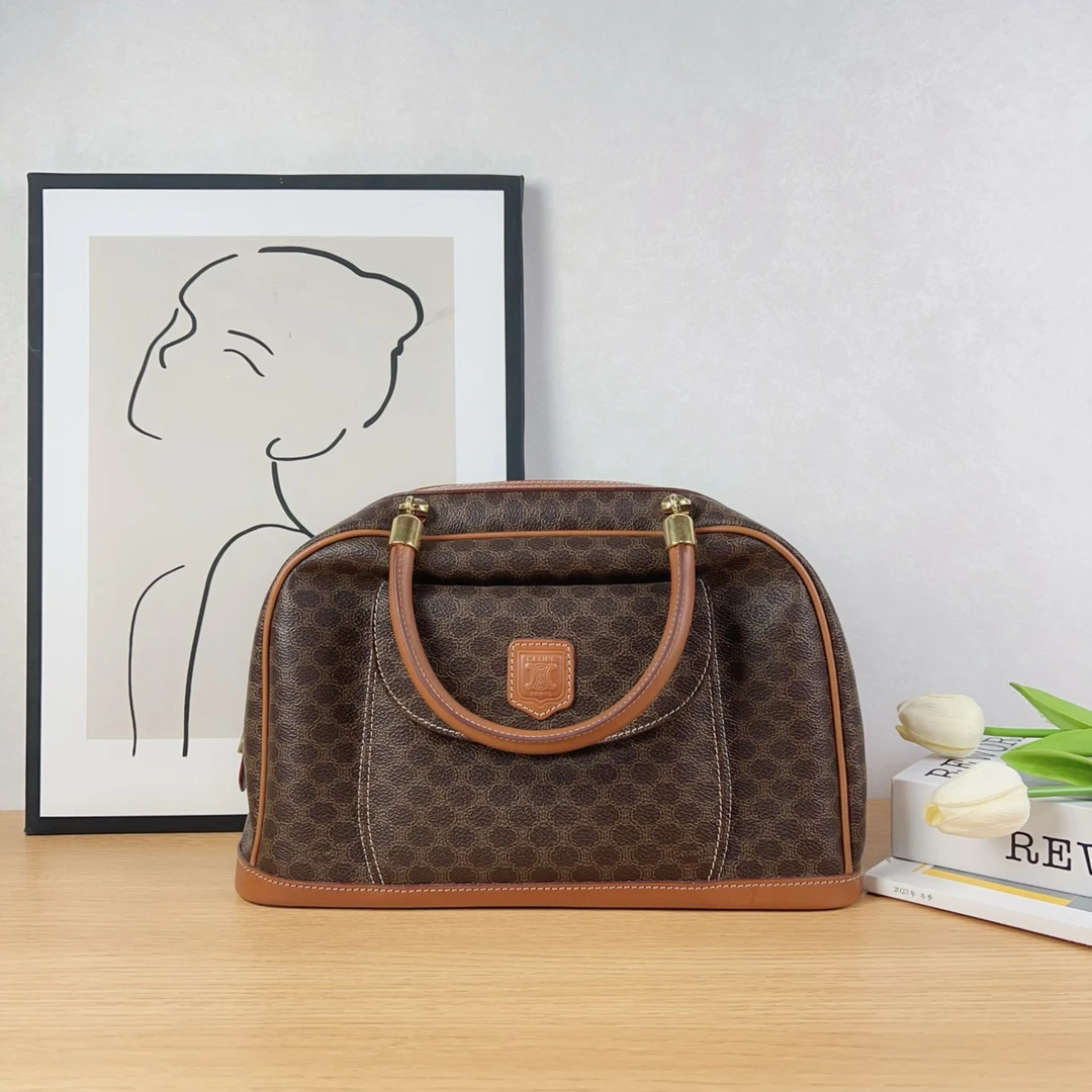 95新 Celine/思琳 Celine/赛琳 经典老花枕头手提包