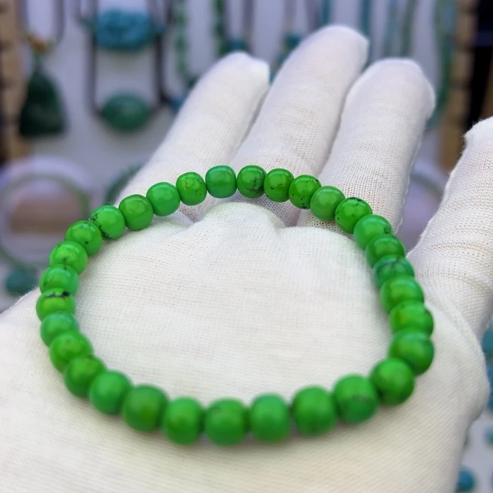 菜籽绿老型手串6.6mm兰