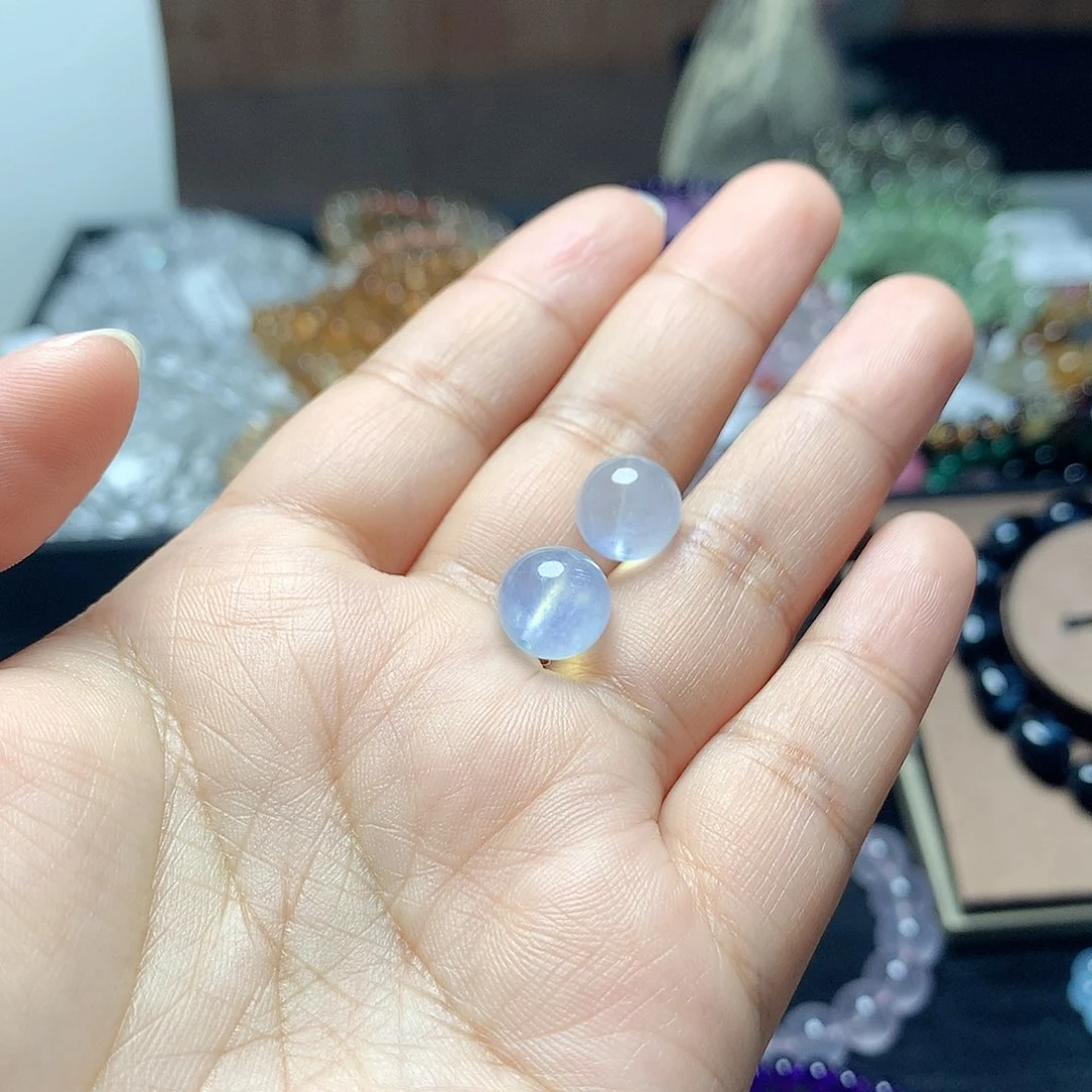 海蓝宝石手串未镶嵌单珠