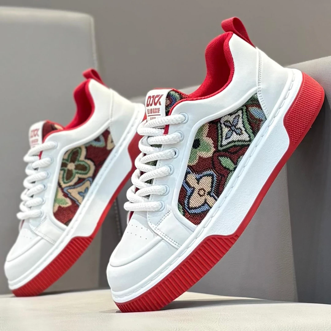 高端男鞋2025新款秋季透气布面休闲板鞋男士百搭低帮软底小白鞋子