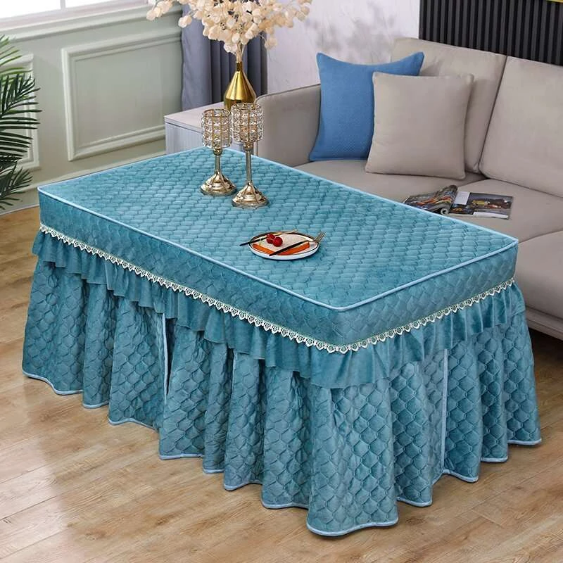 电炉罩新款烤火罩套加厚加绒双面绒长方形电茶几电暖炉罩套烤火布