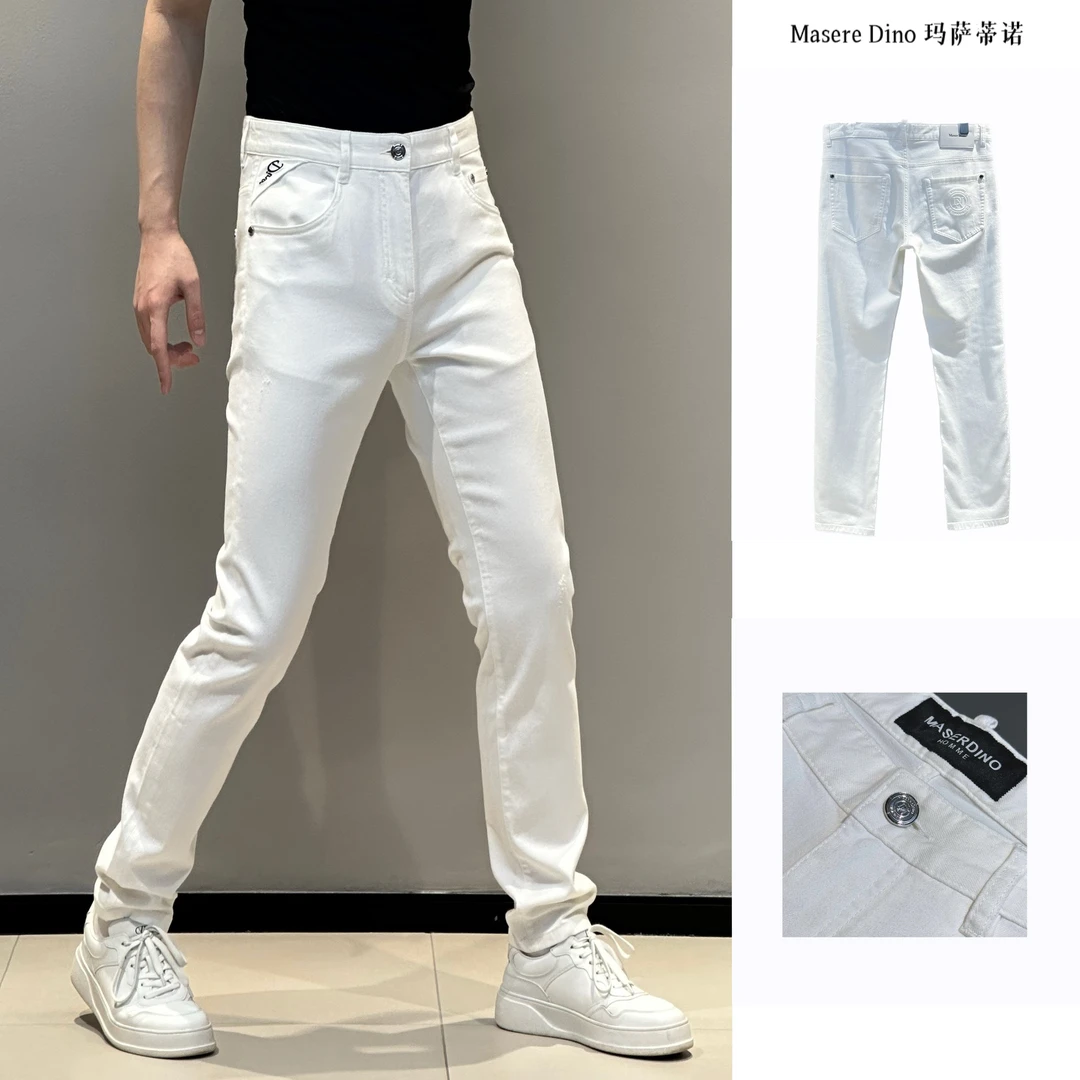 73161 玛撒蒂诺/25春夏新款男士纯色天丝棉面料小直筒牛仔裤