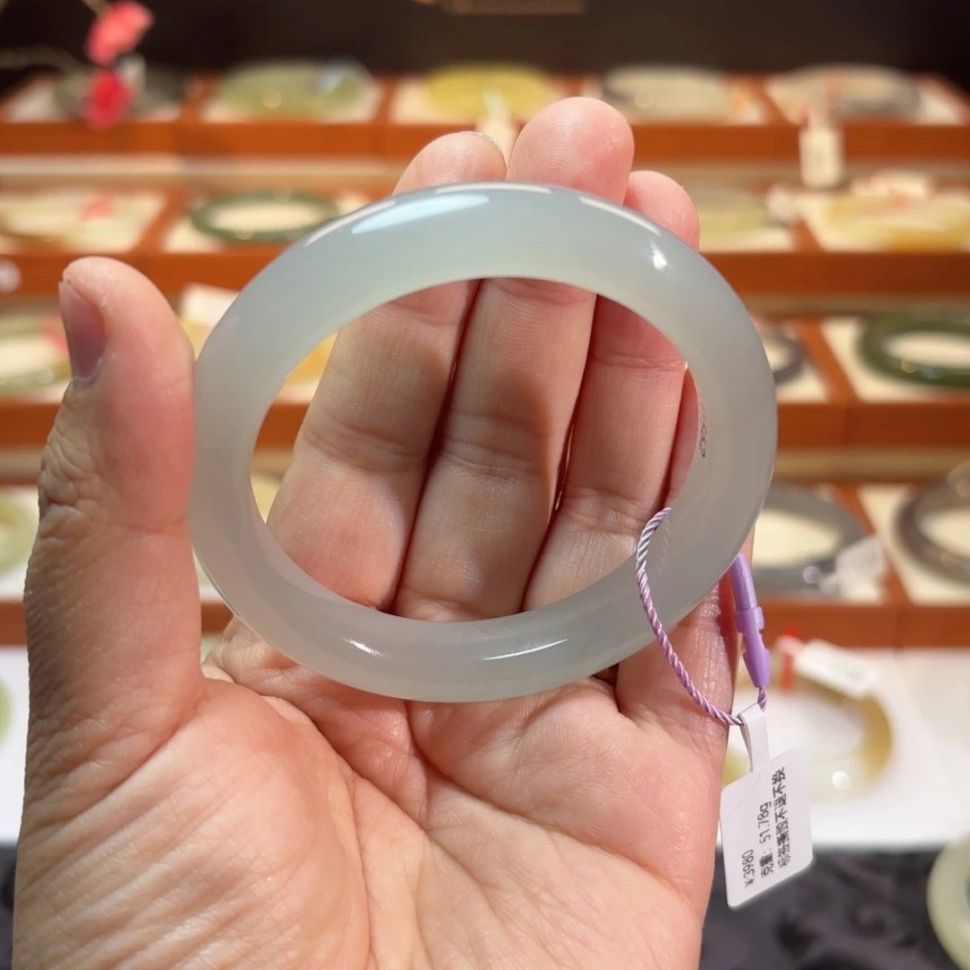 和田玉未镶嵌手镯冰紫手镯