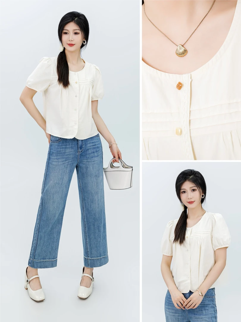 武冈她之蝶25夏上衣 1252050款衬衣上衣