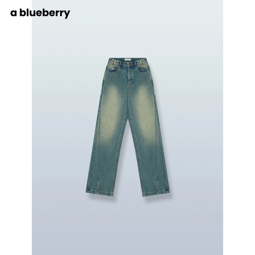 ablueberry口袋烫钻牛仔裤BAQ901662