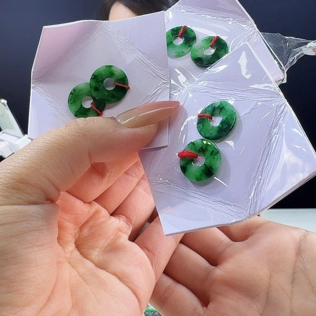 翡翠未镶嵌耳饰多样性发货发其一发一对未镶嵌