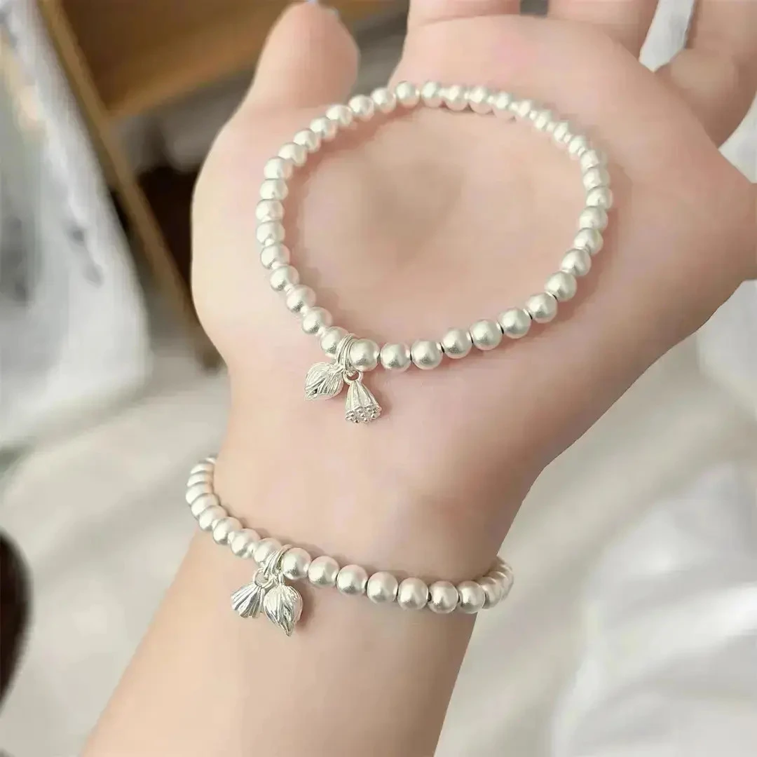 999.9银古法两世欢手链小清新小众设计手链情人节送女友礼物