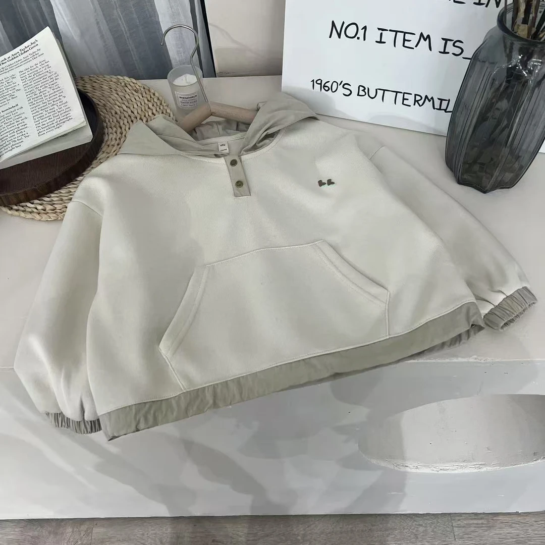 2025年春季新款儿童卫衣休闲百搭宽松时尚洋气50025连帽卫衣