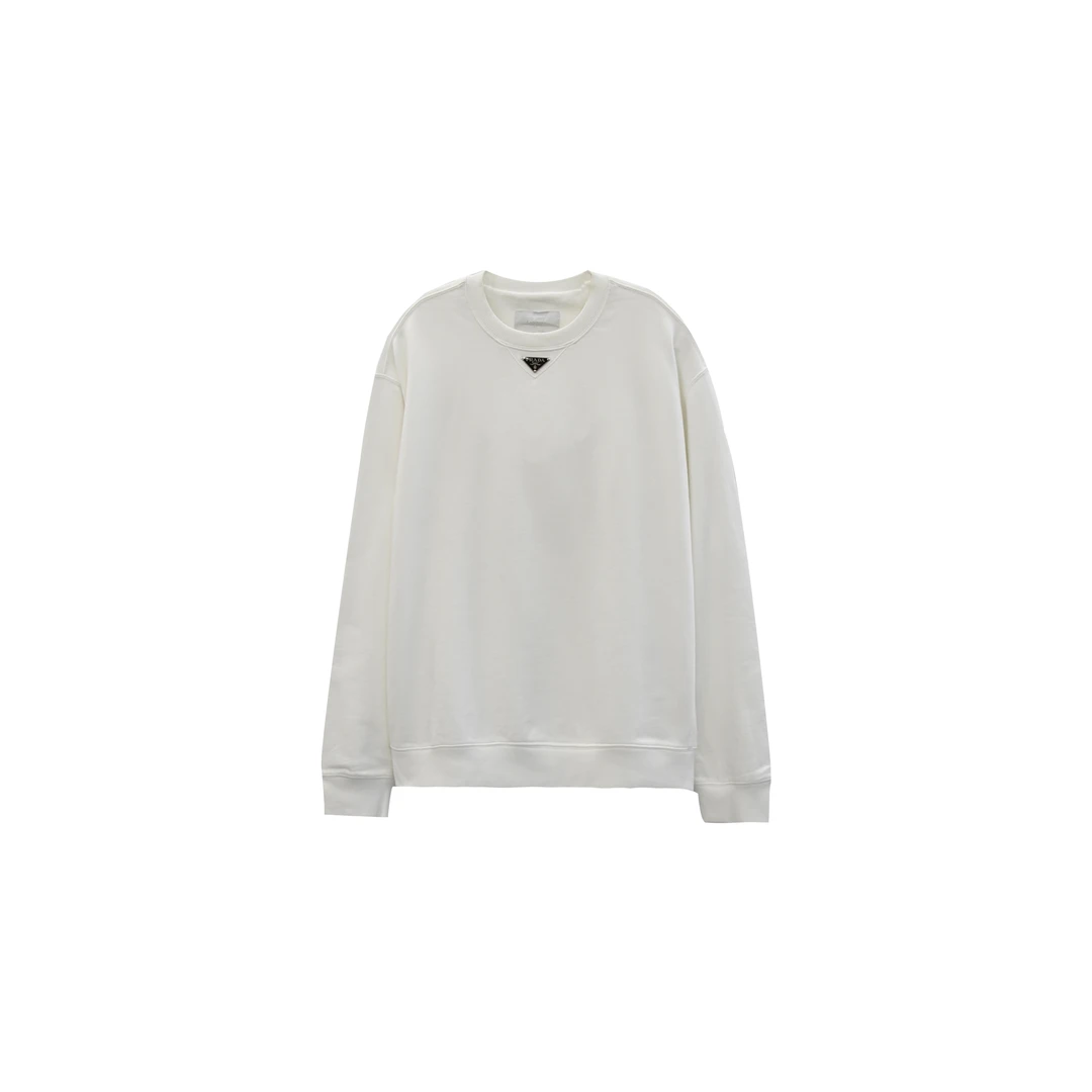 全新未使用 Prada/普拉达 金属标LOGO圆领卫衣