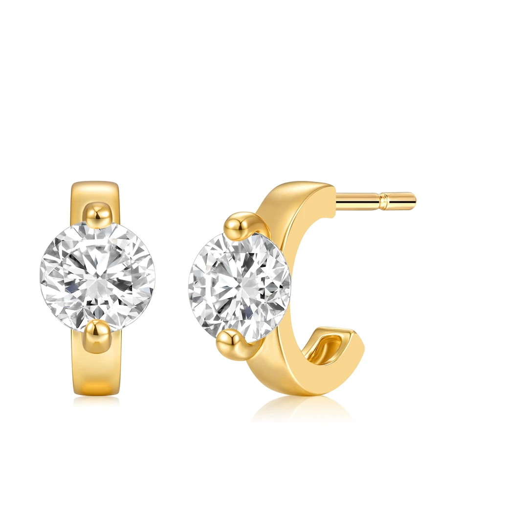 INCHEDITION 铜合金锆石耳饰  一滴泪锆石耳钉 职场通勤