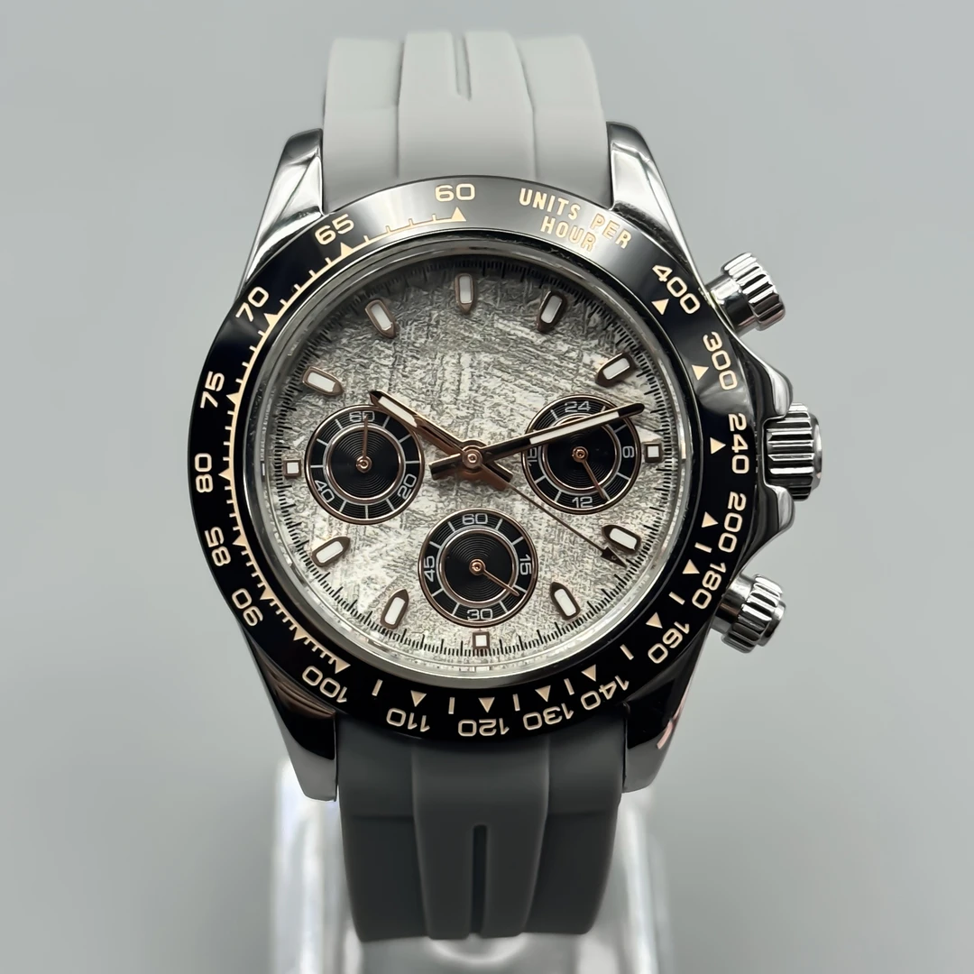 水泥灰迪通拿陨石盘六针计时石英腕表