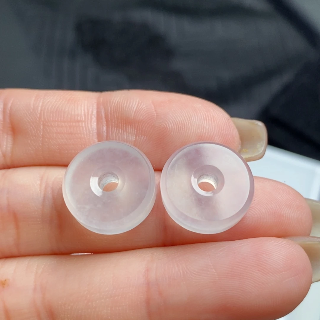 翡翠未镶嵌耳饰高冰路路通