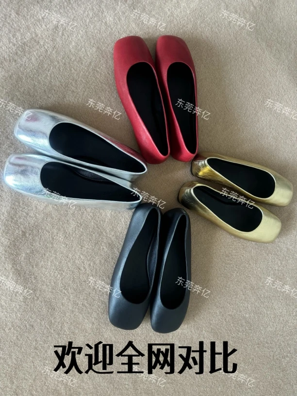 【东莞奔亿】THE ROW女士方头芭蕾鞋平底浅口时尚轻奢百搭单鞋