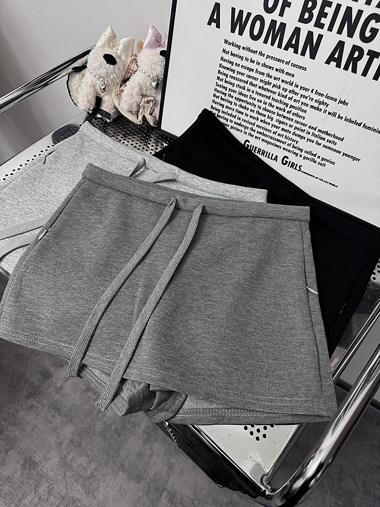 运动短裙女春秋新款抽绳防走光高腰显瘦辣妹复古瑜伽a字包臀裙裤