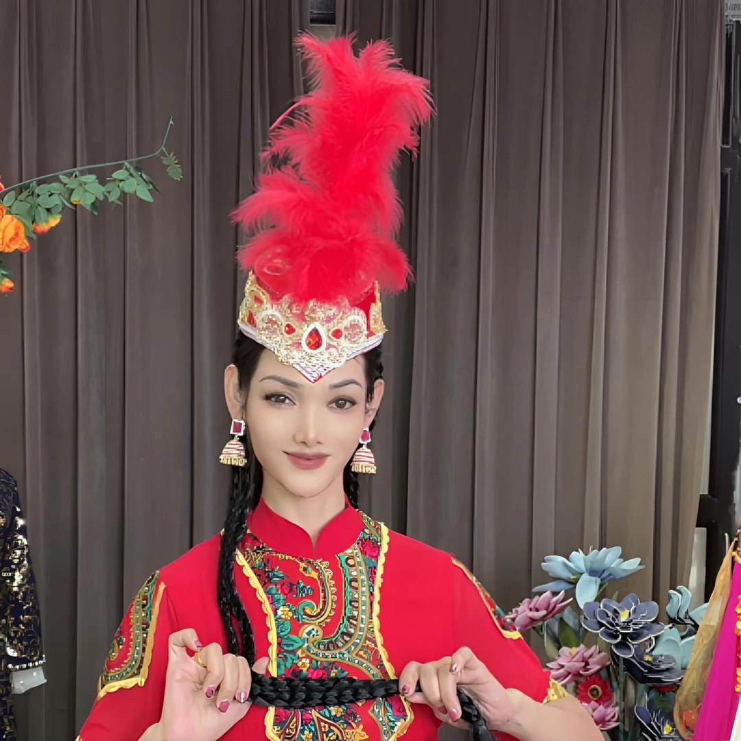 帽子女士红色苗族时尚民族风舞台民族舞百搭新疆舞