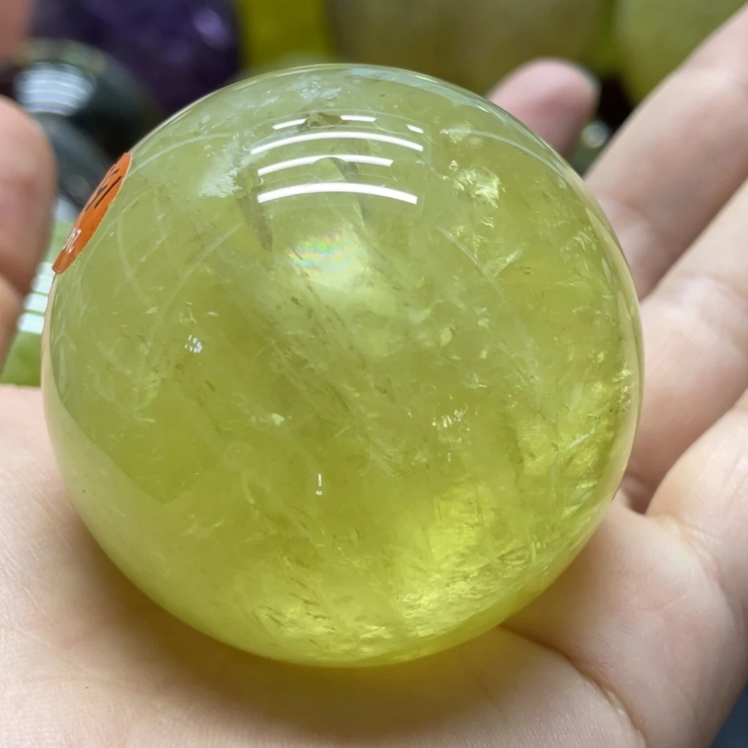 未镶嵌珠宝半成品水晶MM黄水晶球C2461