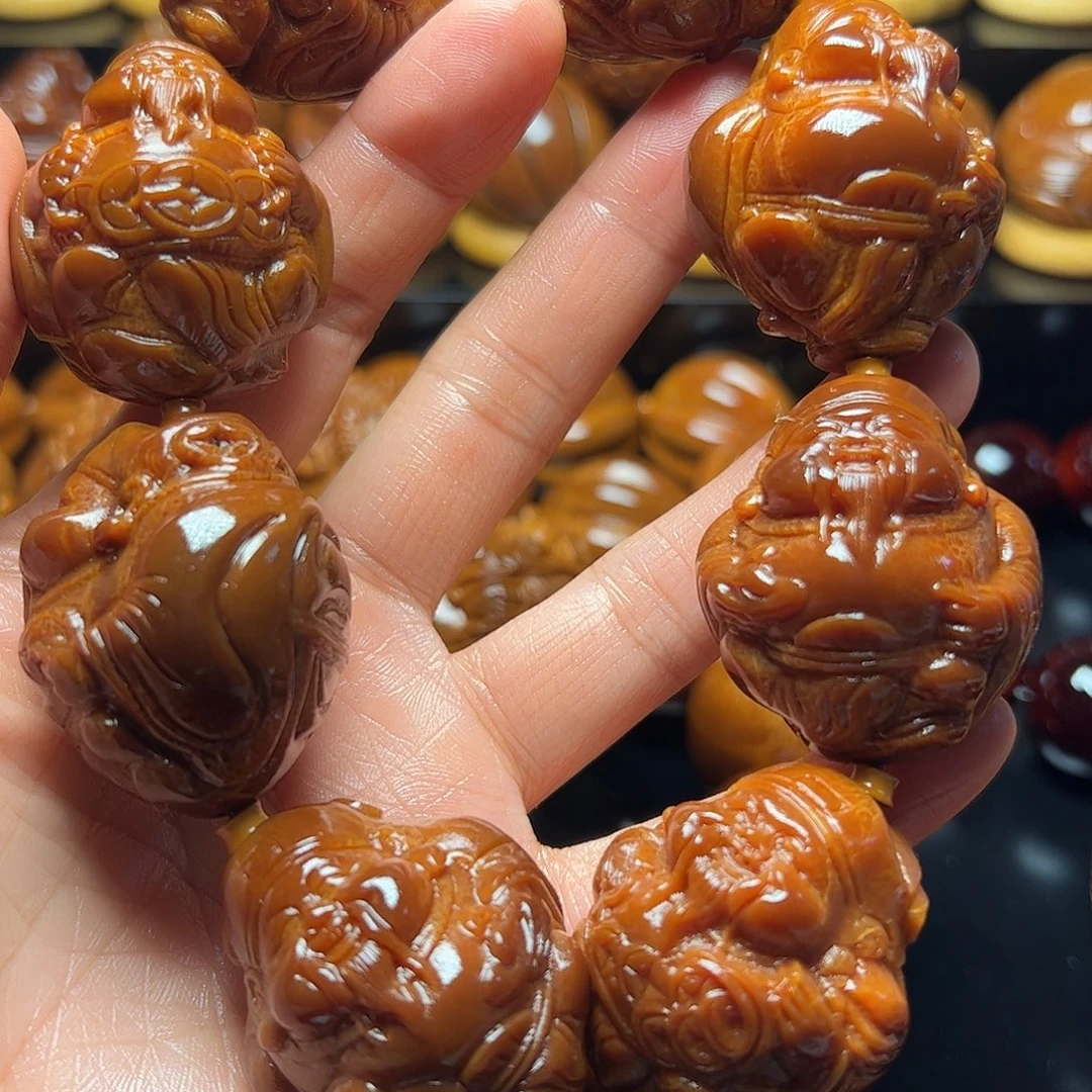 用***3橄榄核手串/手链玉华财神一条