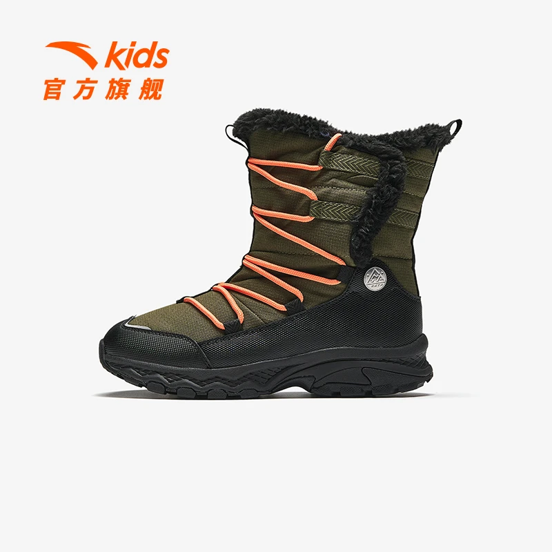 【雪地靴】安踏儿童男大童棉鞋冬季帮大棉雪地鞋一脚蹬/A12446923