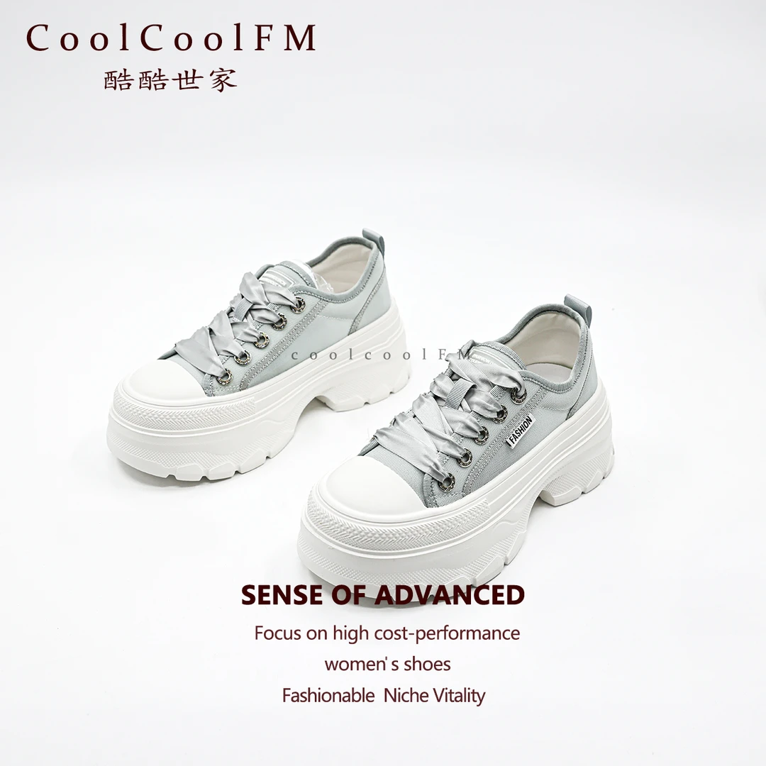 [酷酷世家]真皮麦昆厚底小白鞋女夏季透气百搭运动鞋时尚潮流百搭