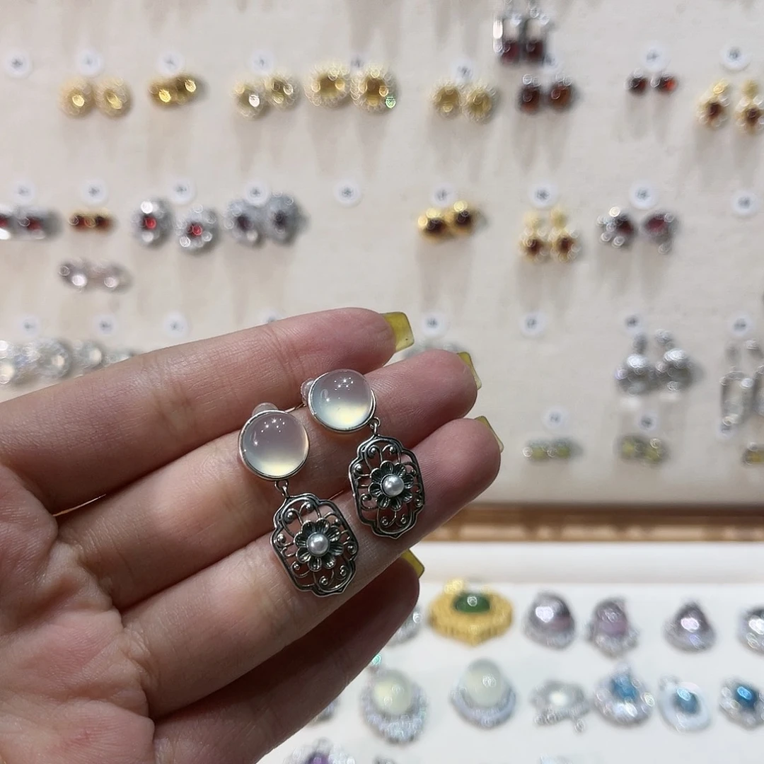 蛇纹石玉戒指银S925镶嵌接**福