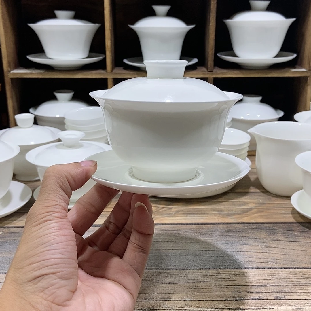 骨瓷大元宝盖碗盖下约200ml直播间福利价